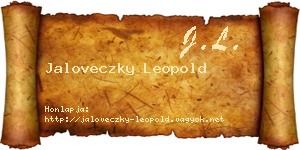 Jaloveczky Leopold névjegykártya